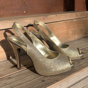 Gold Sparkle lulu heels